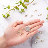 20pcs Cross Small Brass CZ Pendants Crystal Charms for DIY Jewelry 16x9x2mm
