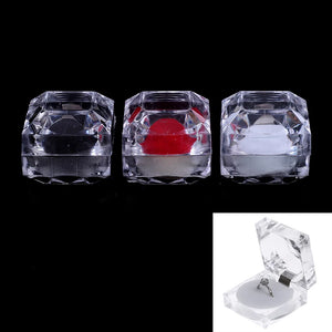 Crystal Portable Transparent Rings Earring Display Box Wedding Jewelry Package