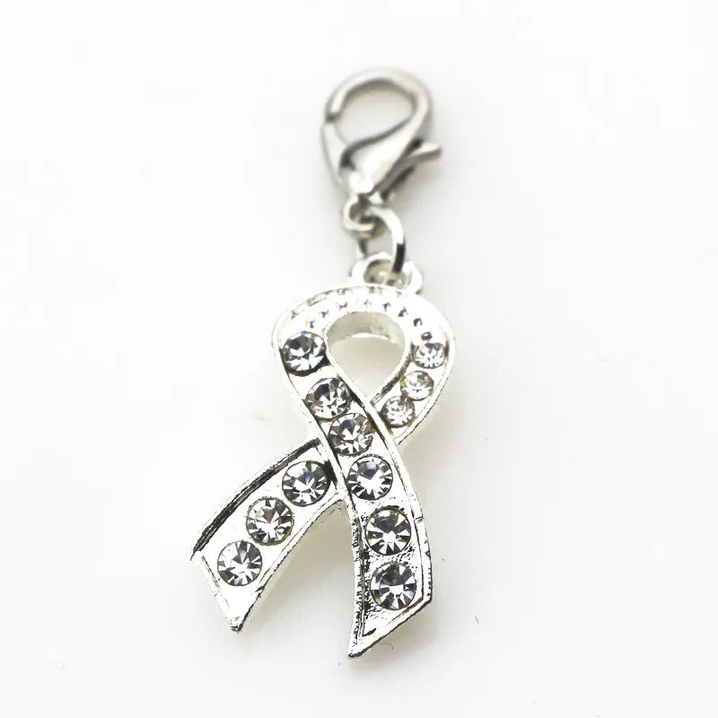 20pcs Crystal Ribbon Dangle Charms Jewelry Accessory