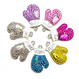 20pcs Rhinestone Glove Ribbon Charms DIY Jewelry Necklace Accessories