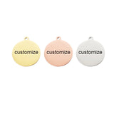 20pcs Custom Stainless Steel Laser Engraved Charms Round Disc Logo Jewelry Tags