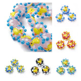 20pcs Duck Flower Bumpy Lampwork Beads for DIY Jewelry Making