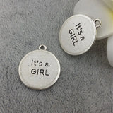 20pcs Baby Gender Reveal Charm Pendant Findings 22MM DIY Jewelry Accessories