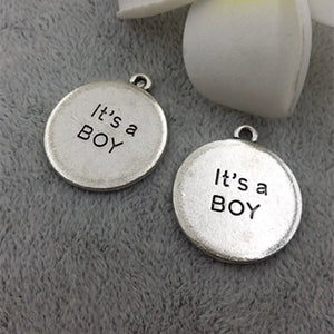 20pcs Baby Gender Reveal Charm Pendant Findings 22MM DIY Jewelry Accessories
