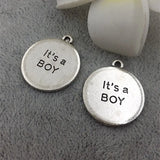 20pcs Baby Gender Reveal Charm Pendant Findings 22MM DIY Jewelry Accessories