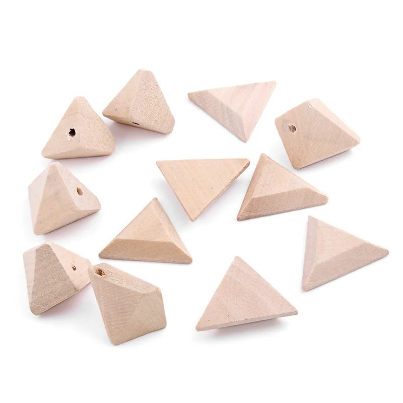 20pcs Wood Triangle Beads for Jewelry Making Findings Material