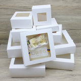 20pcs DIY Gifts White/Kraft Jewelry Box Cake Packaging For Wedding Party