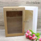 20pcs DIY Gifts White/Kraft Jewelry Box Cake Packaging For Wedding Party
