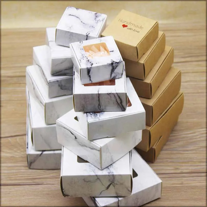 20pcs DIY Marbling Candy Boxes w/ Window - Wedding Party Supplies