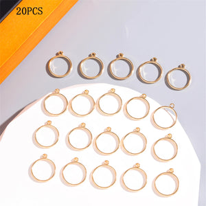 20pcs DIY Earrings & Accessories w/ Hollow Circle, Retention 1yr