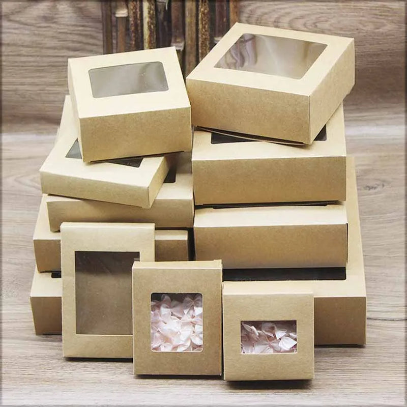20pcs DIY paper box with window Gift box Packaging For Wedding home party
