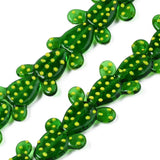 20pcs Dark Green Cactus Lampwork Glass Beads for DIY Jewelry