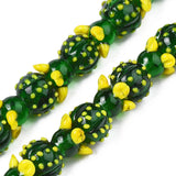 20pcs Dark Green Cactus Lampwork Glass Beads for DIY Jewelry