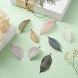 20pcs Electroplated Leaf Filigree Charms Necklace DIY Pink/Gold