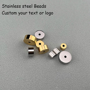 20pcs Engravable Circle Bead Stainless Steel Beads 2mm Hole Different Sizes