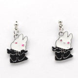 20pcs Enamel Black Rabbit Charms for Jewelry Making DIY Pendants Earrings