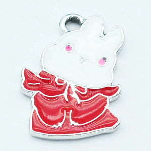 20pcs Enamel Black Rabbit Charms for Jewelry Making DIY Pendants Earrings