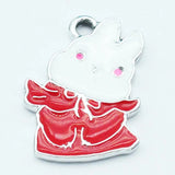 20pcs Enamel Black Rabbit Charms for Jewelry Making DIY Pendants Earrings