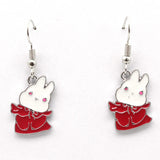 20pcs Enamel Black Rabbit Charms for Jewelry Making DIY Pendants Earrings