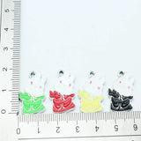 20pcs Enamel Black Rabbit Charms for Jewelry Making DIY Pendants Earrings