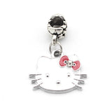 Enamel Pink Cat Charms for DIY Jewelry Making