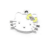 Enamel Pink Cat Charms for DIY Jewelry Making