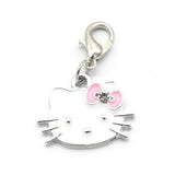 Enamel Pink Cat Charms for DIY Jewelry Making