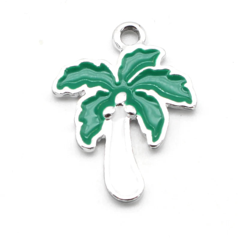 20pcs Coconut Tree Charms for DIY Jewelry Making