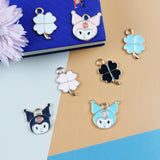 20pcs Enamel Clover Cartoon Metal Charms for Jewelry Making Earrings Pendant