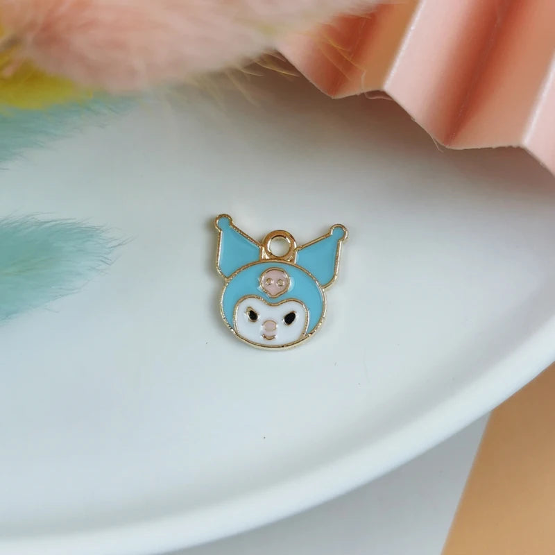 20pcs Enamel Clover Cartoon Metal Charms for Jewelry Making Earrings Pendant