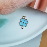 20pcs Enamel Clover Cartoon Metal Charms for Jewelry Making Earrings Pendant