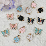 20pcs Enamel Clover Cartoon Metal Charms for Jewelry Making Earrings Pendant