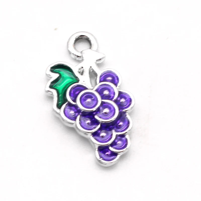 20pcs Enamel Grape Charms for Jewelry Making DIY Pendants Earrings Bracelets