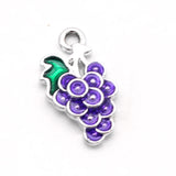 20pcs Enamel Grape Charms for Jewelry Making DIY Pendants Earrings Bracelets