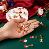 20pcs Santa Claus Christmas Pendants Reindeer Charms for DIY Jewelry Making