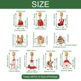 20pcs Santa Claus Christmas Pendants Reindeer Charms for DIY Jewelry Making