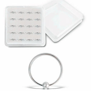 20pcs Nose Ring Set Piercing Kit Body Jewelry for Women Girls Box