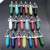 20pcs Hexagon Crystal Quartz Stone Pendant Charms for Jewelry Making