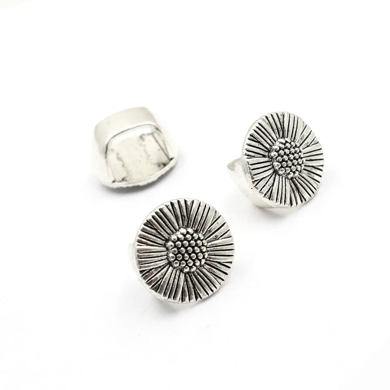 20pcs Flowers Animal Metal Slider Beads for DIY Bracelet Necklace Making