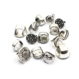 20pcs Flowers Animal Metal Slider Beads for DIY Bracelet Necklace Making