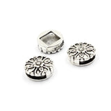 20pcs Flowers Metal Slider Beads For DIY Bracelet Necklace Making K06283