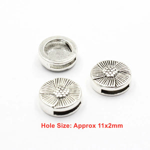 20pcs Flowers Metal Slider Beads For DIY Bracelet Necklace Making K06283