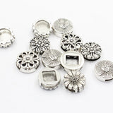 20pcs Flowers Metal Slider Beads For DIY Bracelet Necklace Making K06283