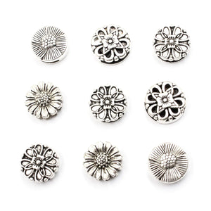 20pcs Flowers Metal Slider Beads For DIY Bracelet Necklace Making K06283
