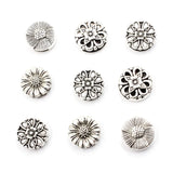 20pcs Flowers Metal Slider Beads For DIY Bracelet Necklace Making K06283