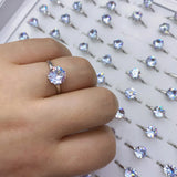 Vintage Crystal Rhinestone Wedding Ring for Women, Set of 20
