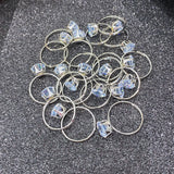 Vintage Crystal Rhinestone Wedding Ring for Women, Set of 20
