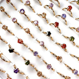 Vintage Crystal Rhinestone Wedding Ring for Women, Set of 20
