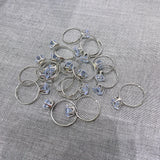 Vintage Crystal Rhinestone Wedding Ring for Women, Set of 20