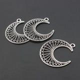 20pcs Tibetan Silver Moon Charms Pendant For Jewelry Making